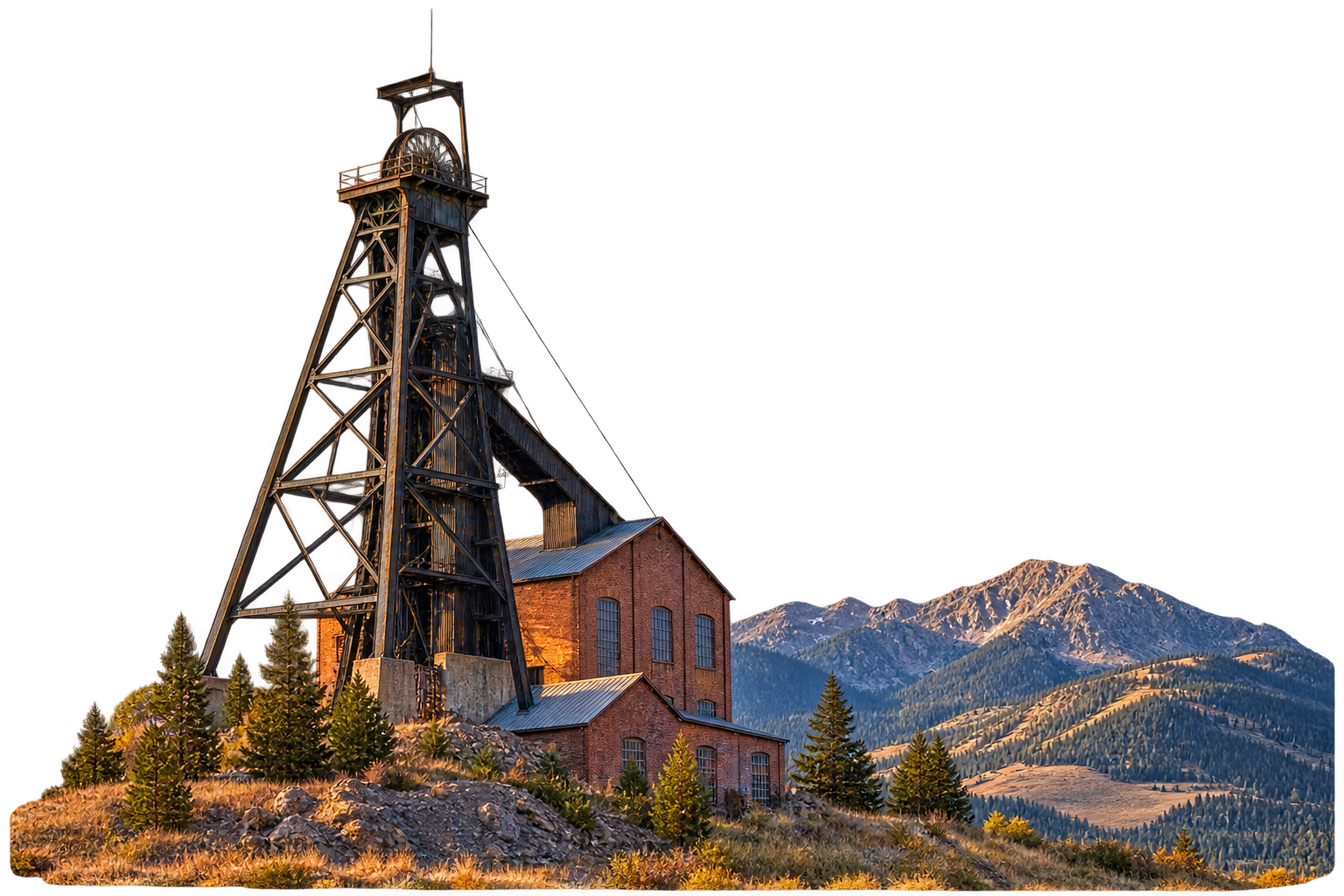 Bozeman, Butte & Southwest Montana Service Area Historic Butte mine headframe set against southwest Montana mountains, representing Northwest Bail Bonds' Bozeman, Butte, and Southwest Montana service area.